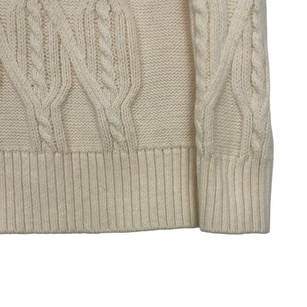 Banana Republic Cream Cable Knit High Neck Sweater