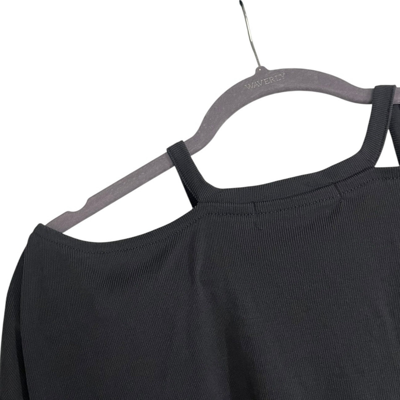 Harlowe & Graham Grey Cold Shoulder Short Sleeve Blouse