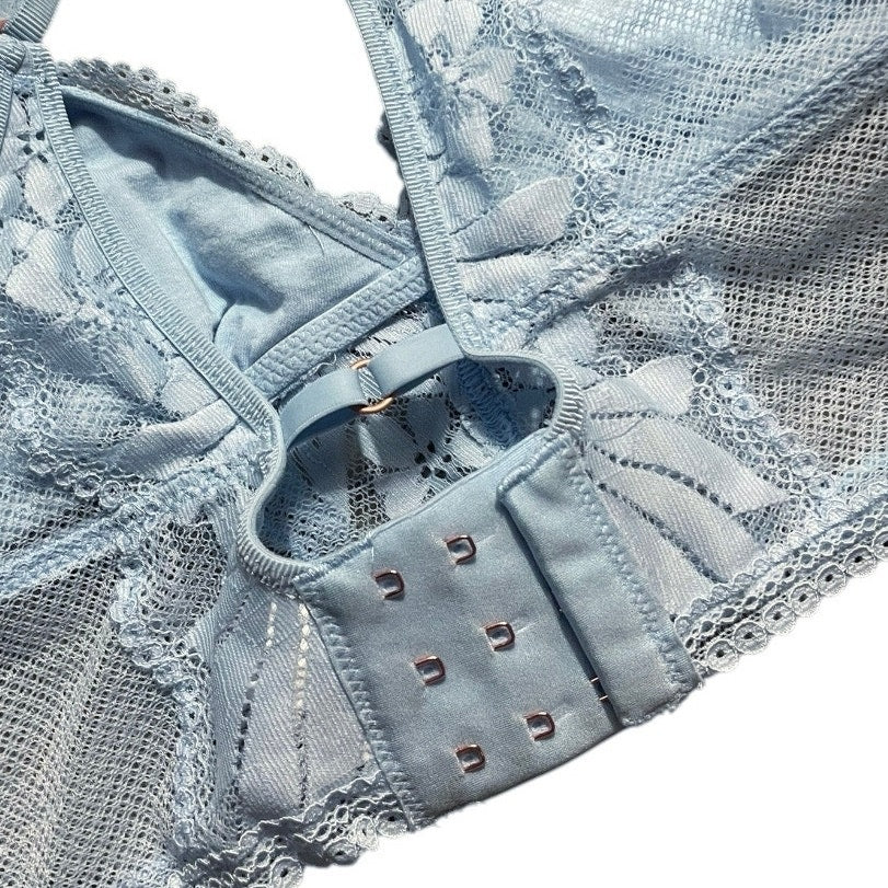 Aerie Blue Floral Lace Padded Bralette