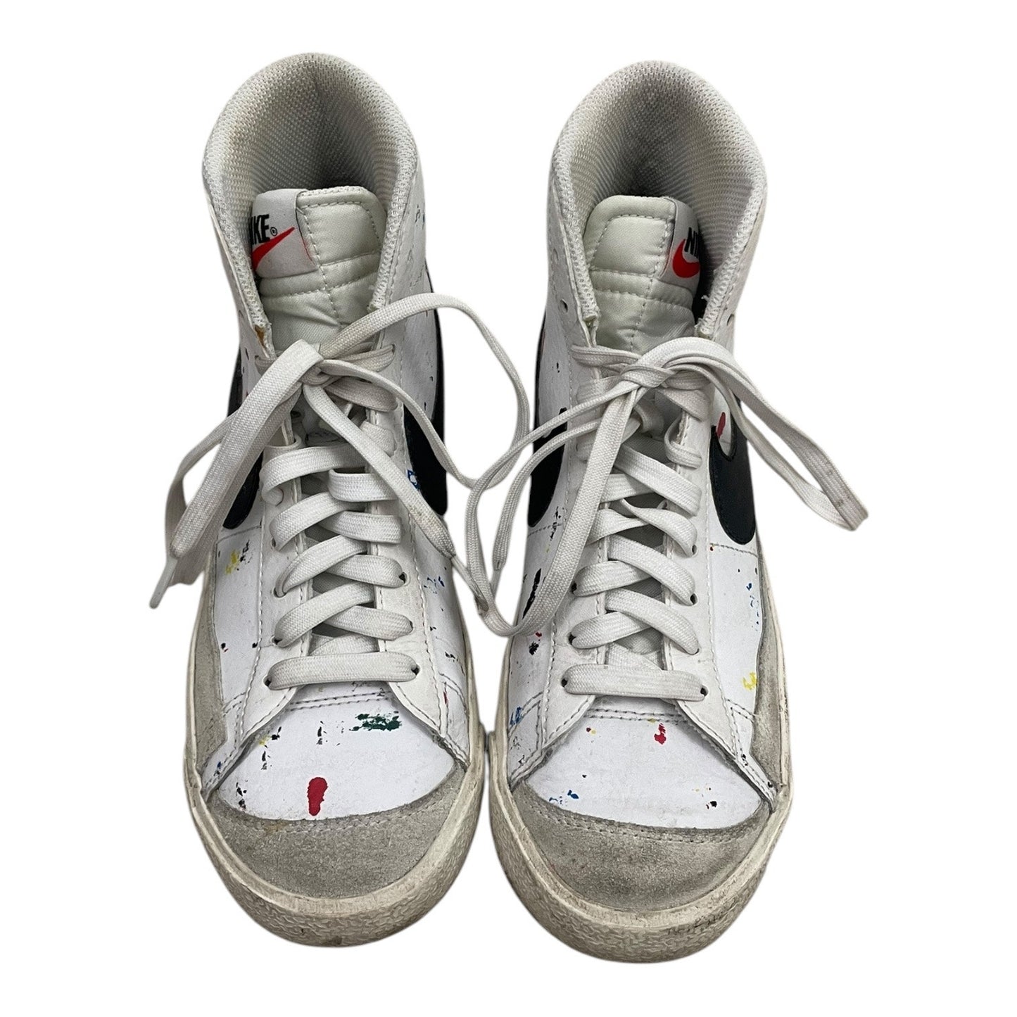 Nike White Colorful Splatter Paint High Top Sneakers