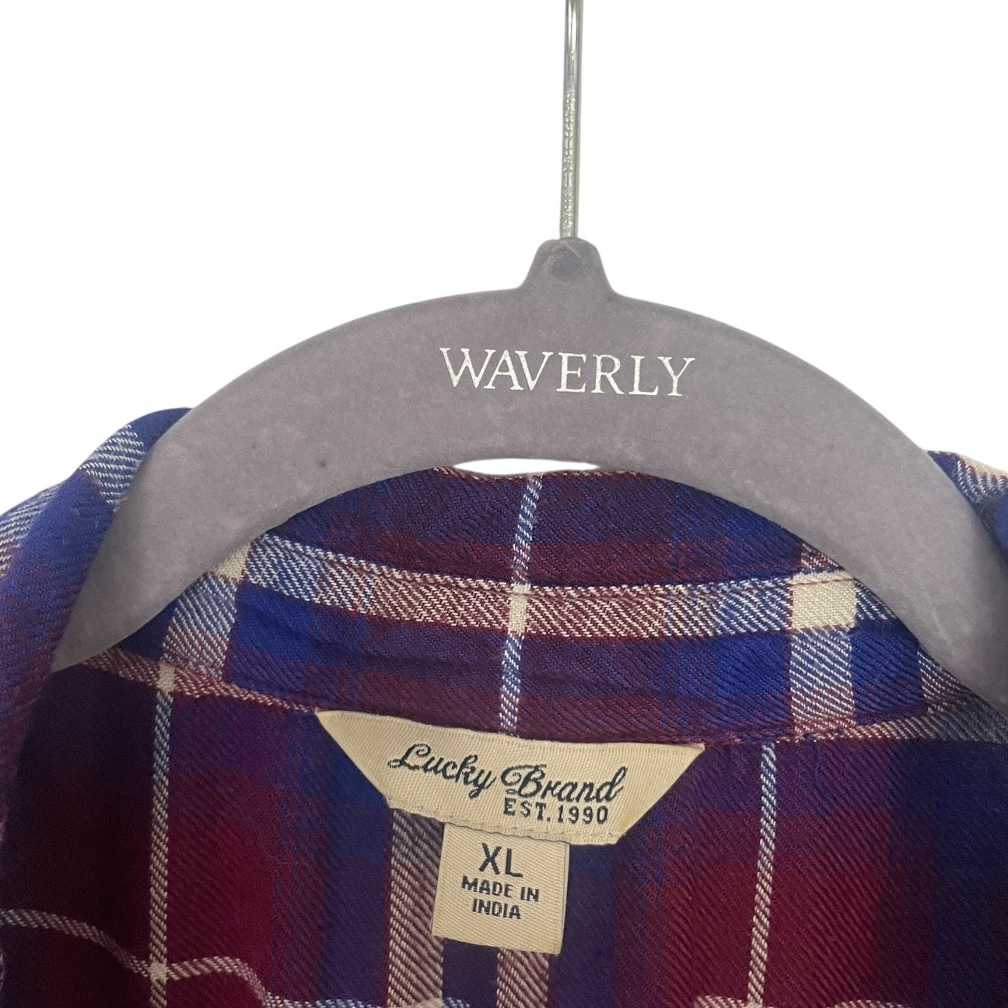 Lucky Brand Red & Blue Plaid Long Sleeve Button Down Blouse