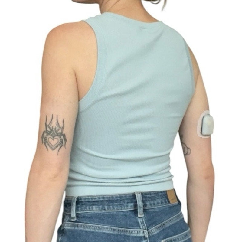 Light Blue Ribbed Tank Top
