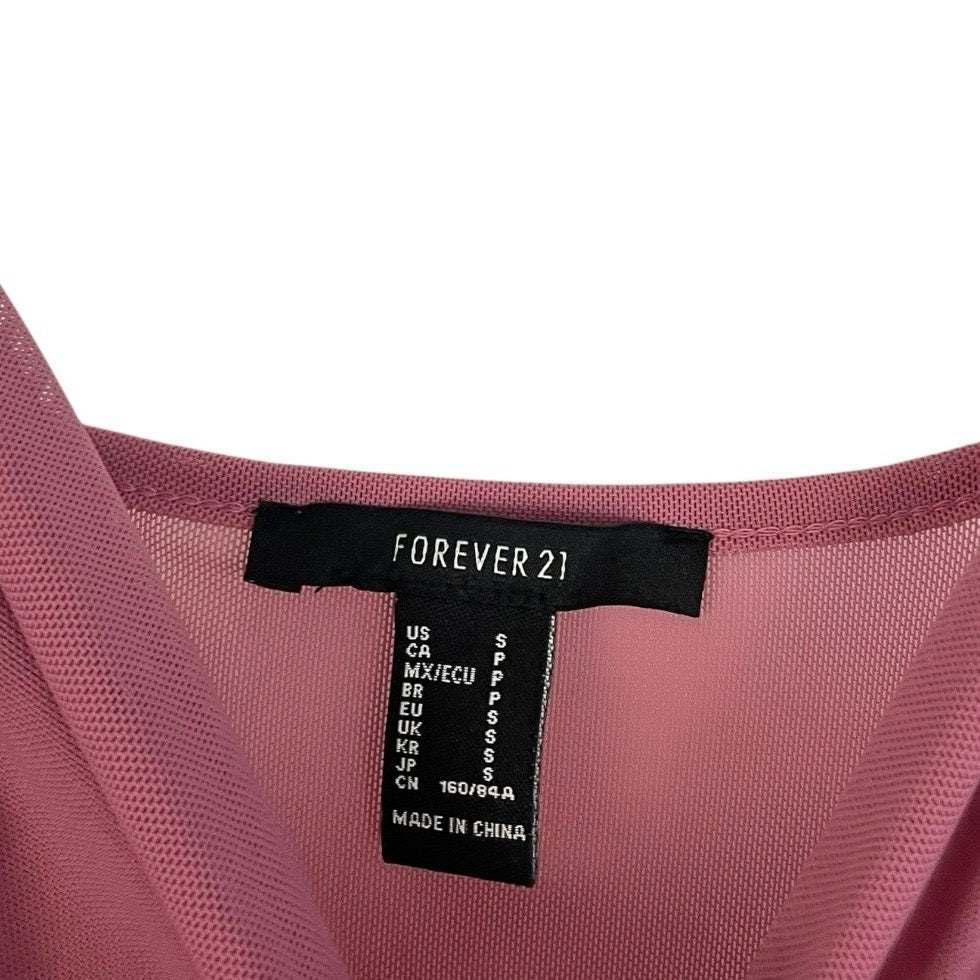 Forever 21 Sheer Pink Bodysuit