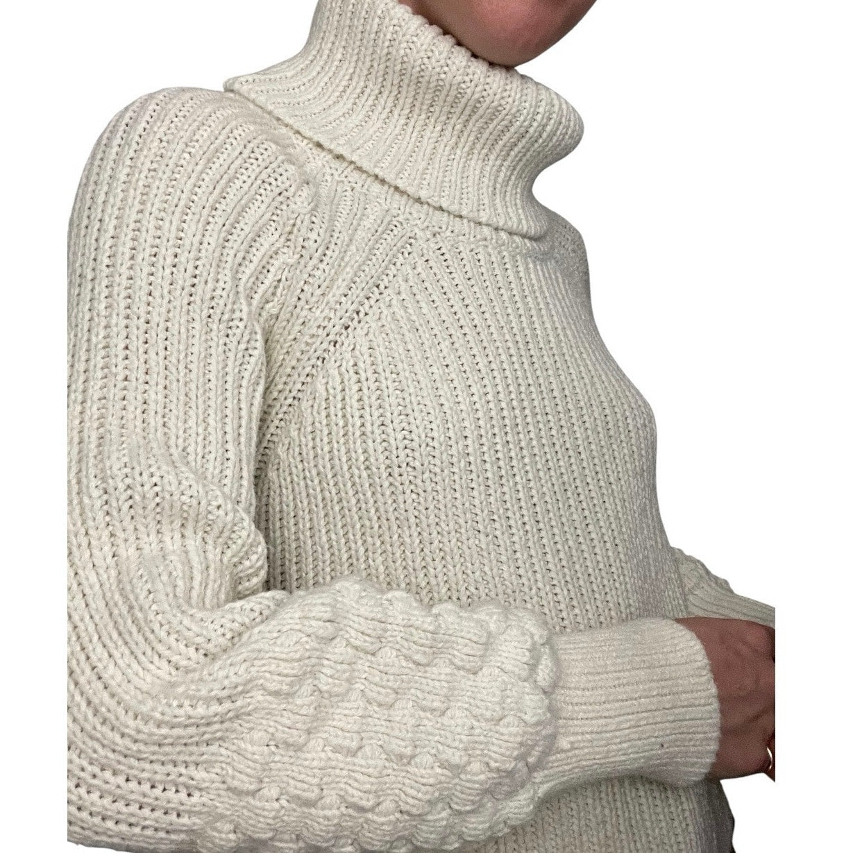 Melrose and Market White Knit Turtleneck Sweater