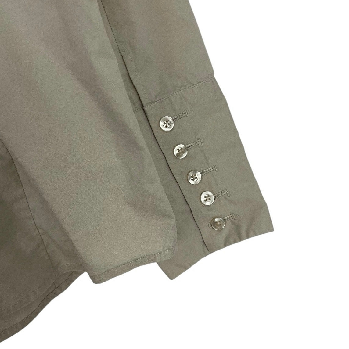 Willi Smith Stretch Beige Button Down Collared Blouse