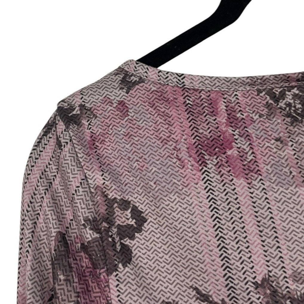 Soft Pink & Purple Floral Print Long Sleeve Top