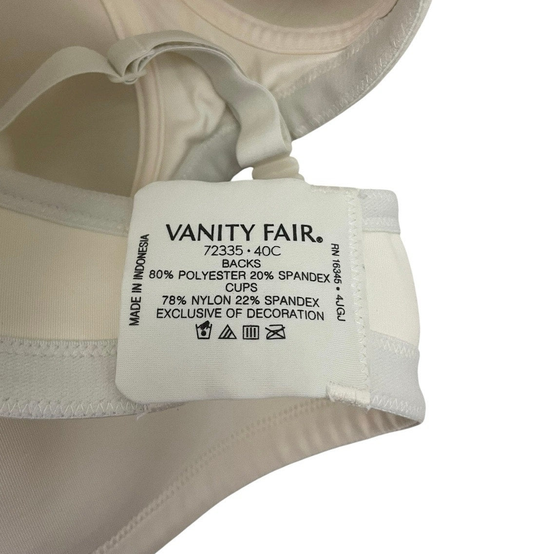 Vanity Fair Silky Cream Beaded Bow Padded Bra