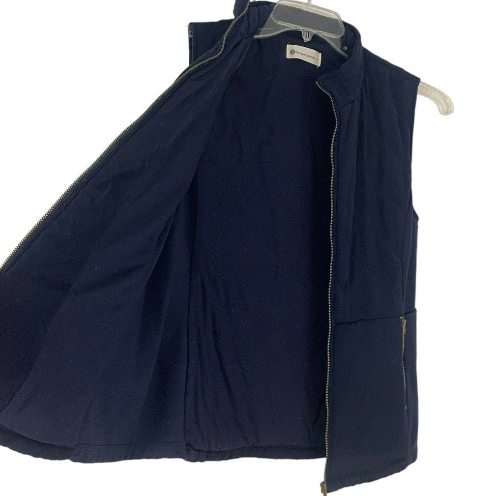 The Impeccable Pig Navy Blue Zip Up Puffer Vest