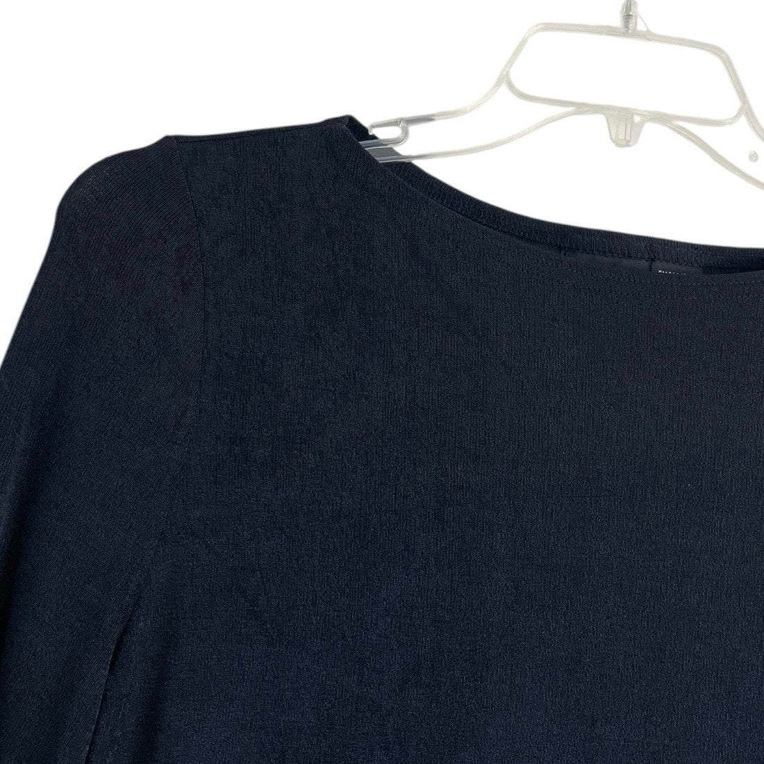 George Vintage Soft Black Quarter Sleeve Crewneck Blouse