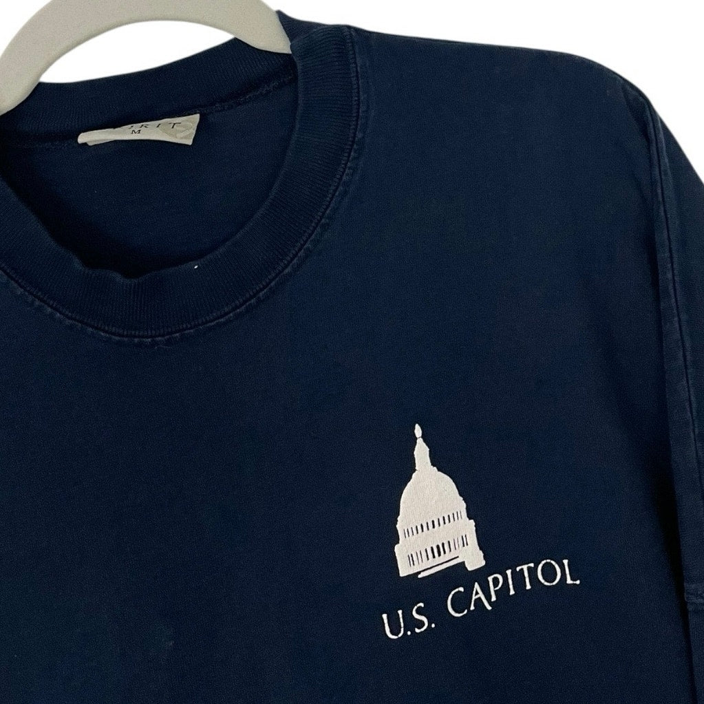 Spirit U.S. Capitol Washington, D.C. Navy Blue Graphic Long Sleeve Crewneck