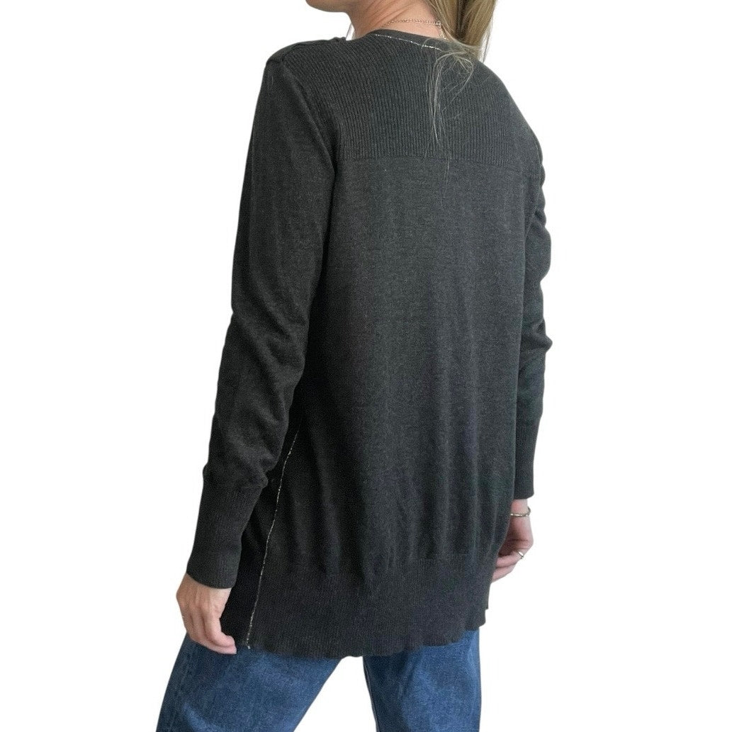 Ann Taylor LOFT Grey Button Down Cardigan Sweater