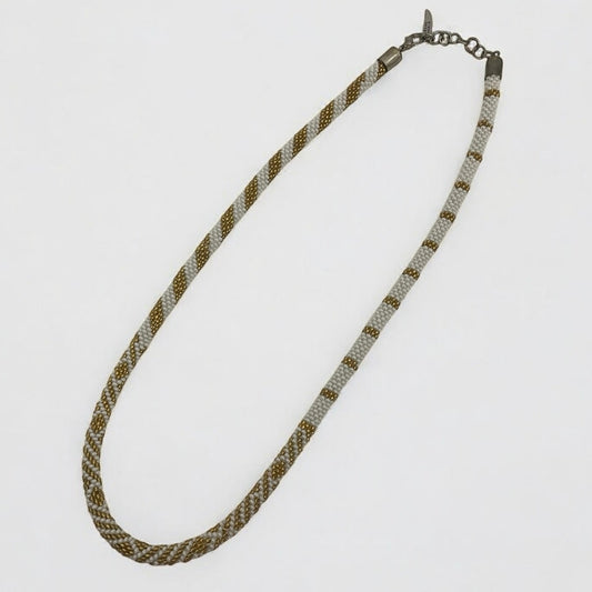 Alexa's Angels Chunky Gold & Cream Faux Pearl Beaded Necklace