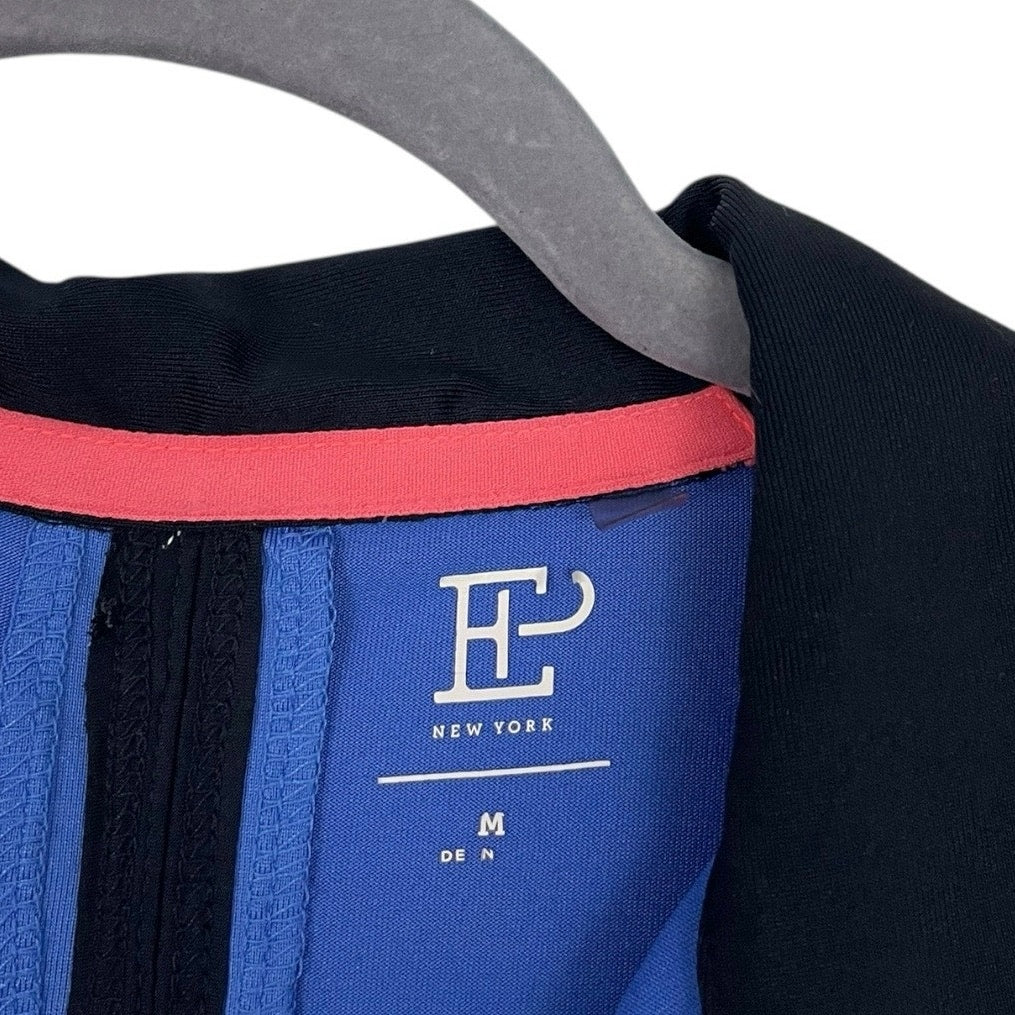 EP New York Blue & Black Short Sleeve Cutout Back Fitted Active Polo