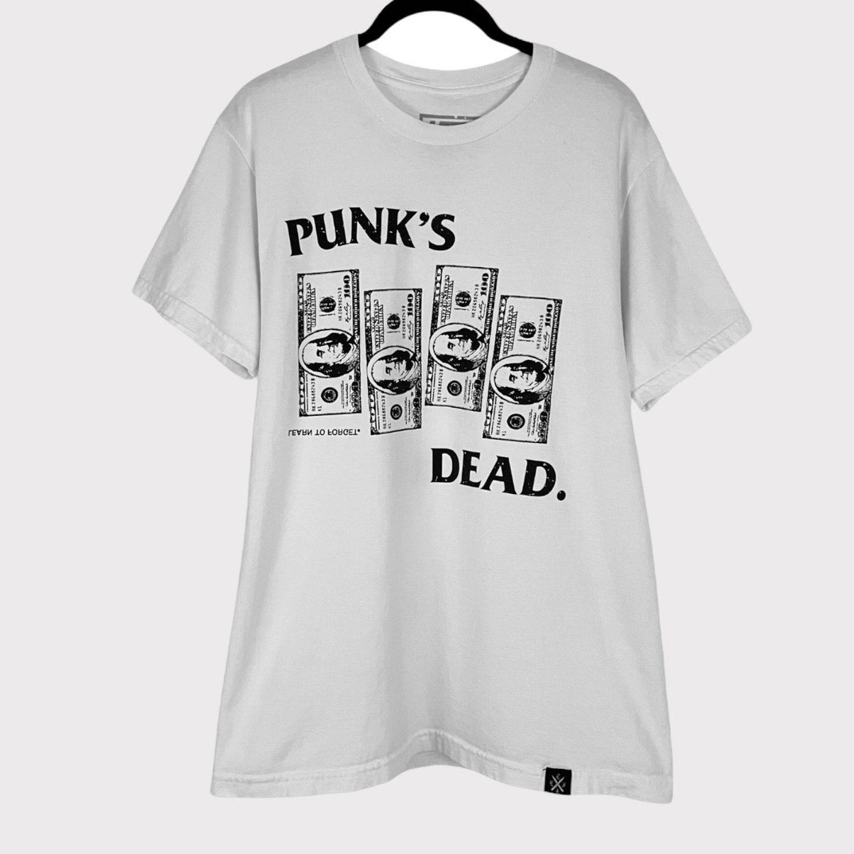 Learn to Forget Punk's Dead. 100 Dollar Bills White Graphic Tee