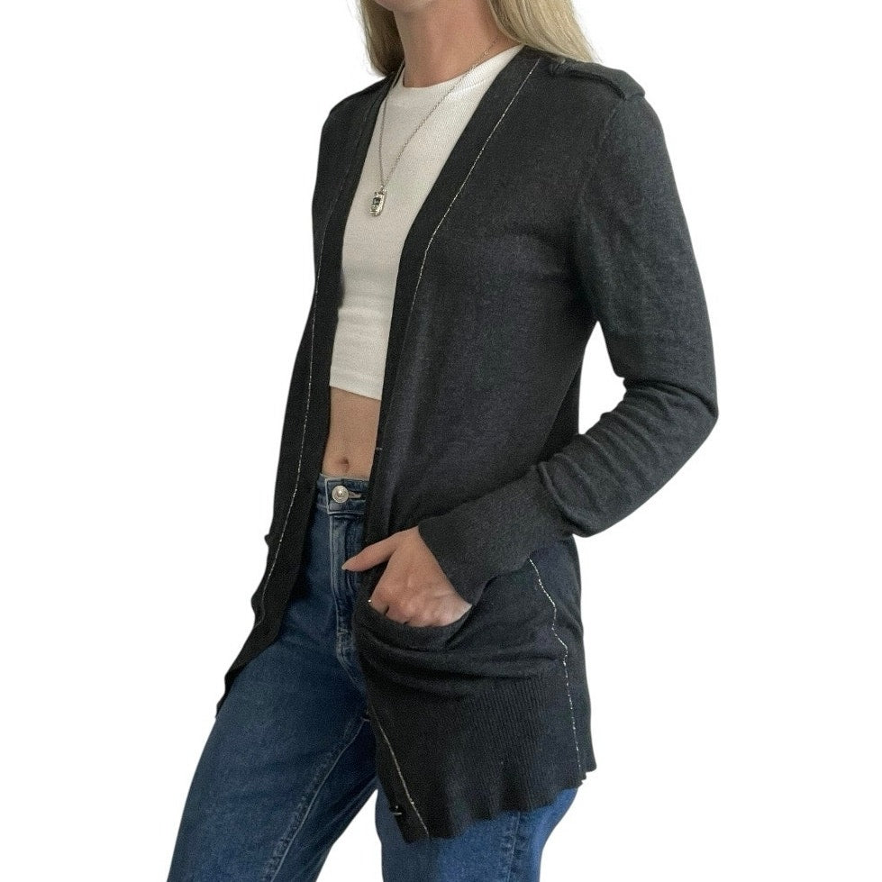 Ann Taylor LOFT Grey Button Down Cardigan Sweater