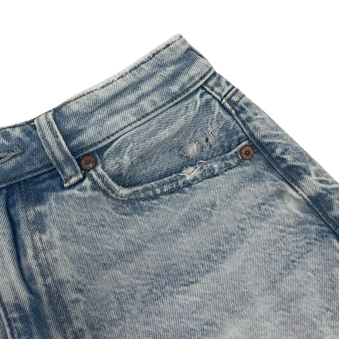 American Eagle Comfort Stretch Waistband Distressed Mini Jean Shorts