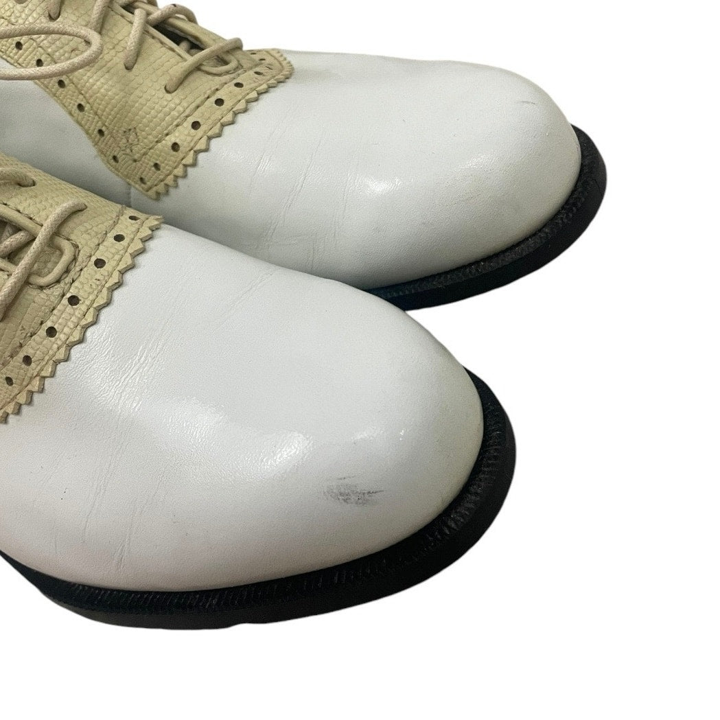 Cutter & Buck Leather White and Cream Lace Up Golf Shoes