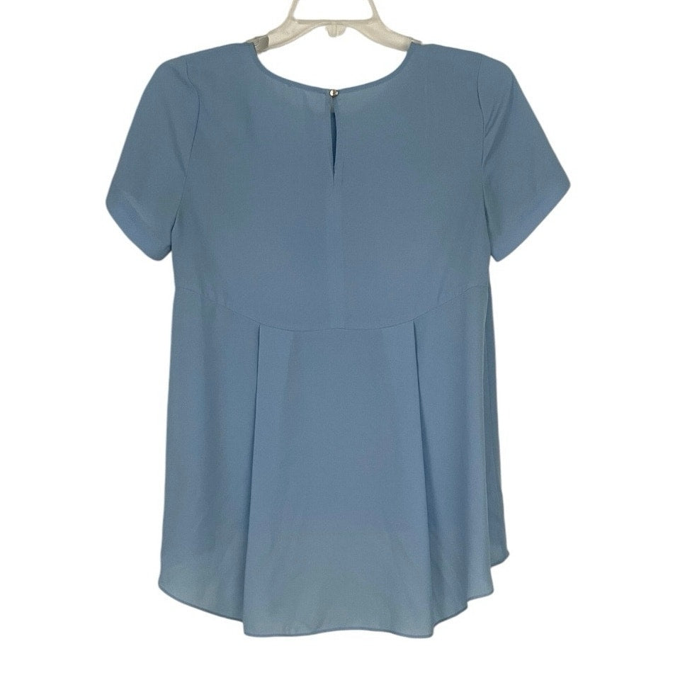 Beautiful Light Blue Short Sleeve Blouse