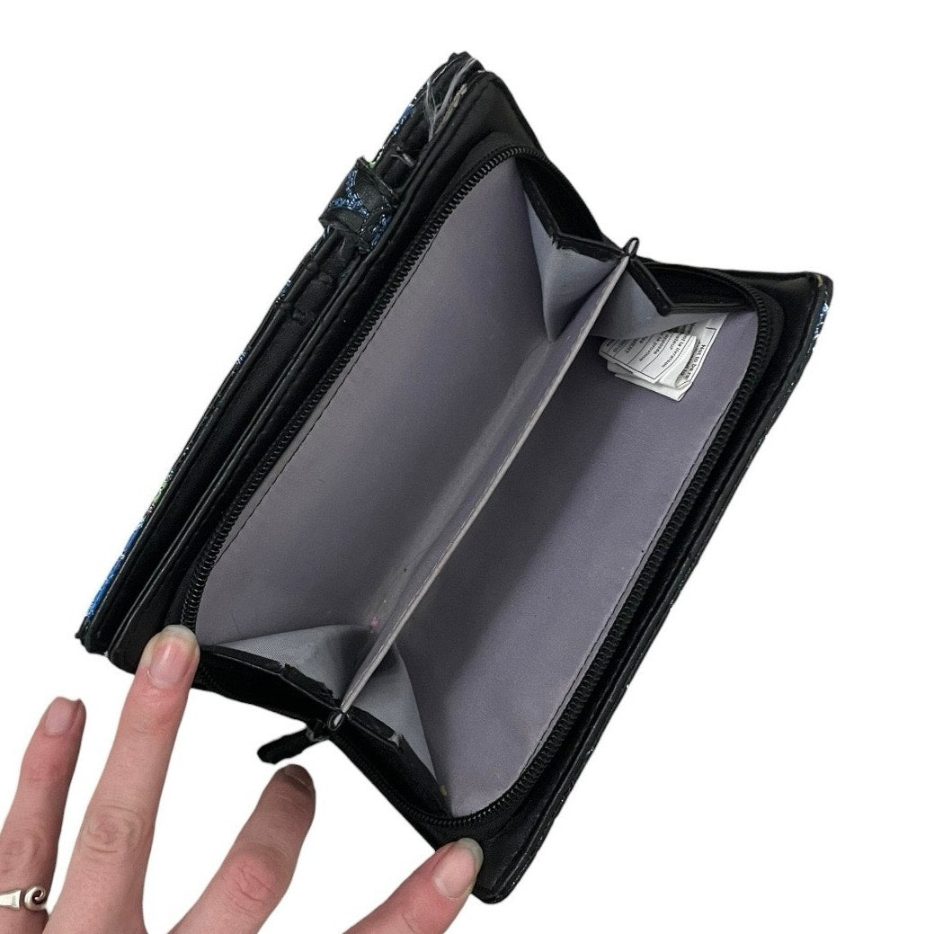 Shagwear Blue & Green Lizard Mandala Faux Leather Clutch Wallet