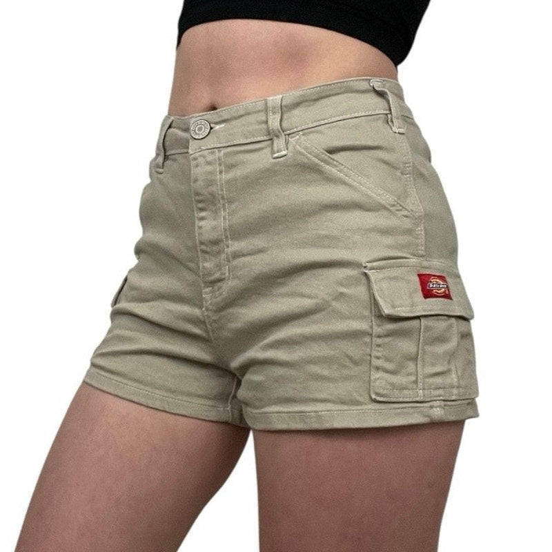 Dickies Denim Beige Cargo Mini Jean Shorts