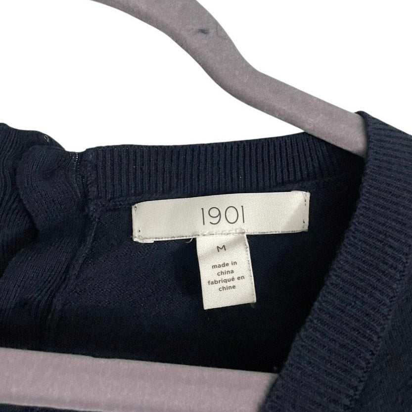 1901 Navy Blue Quarter Sleeve Sweater