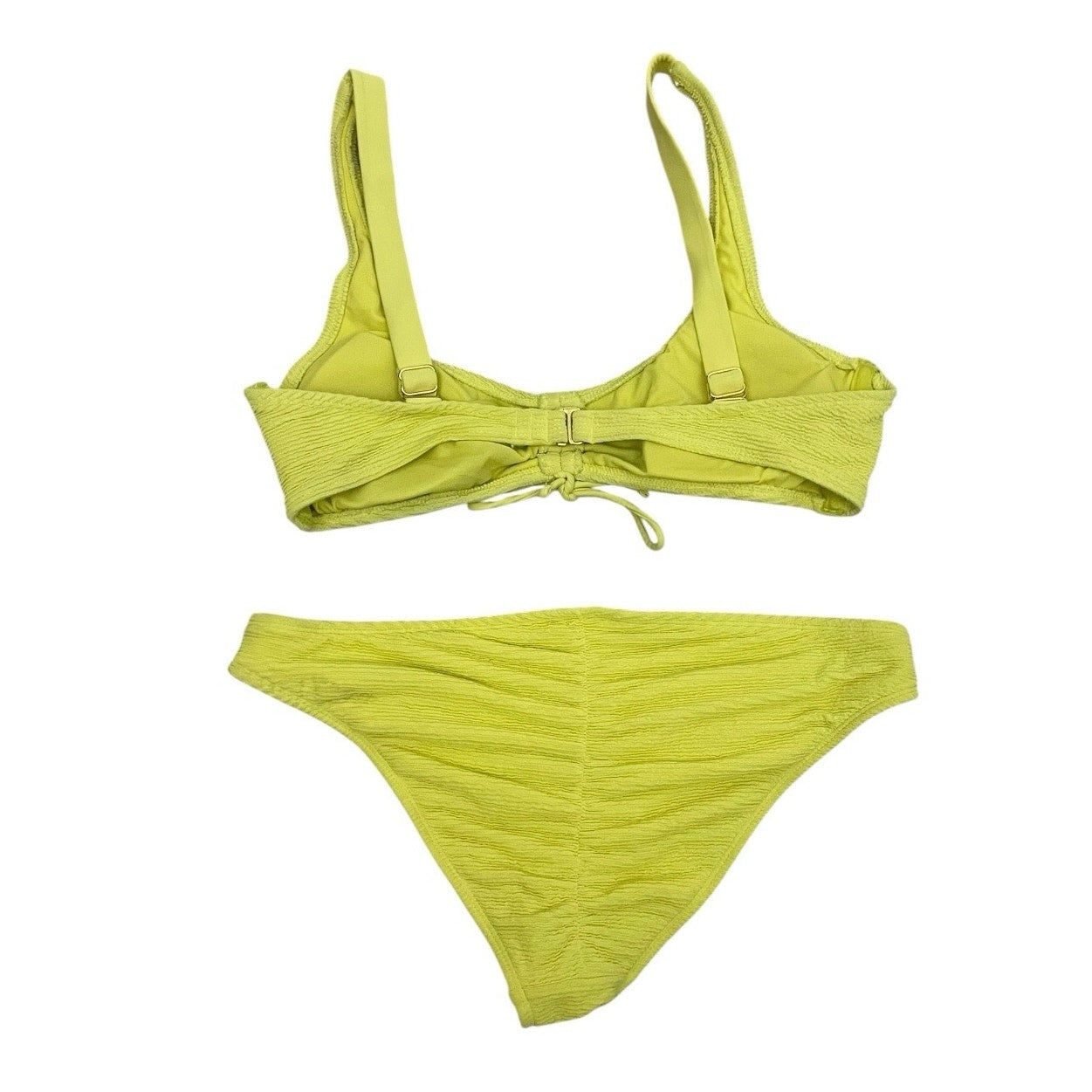 Xhilaration Vibrant Yellow Ribbed Padded Bikini