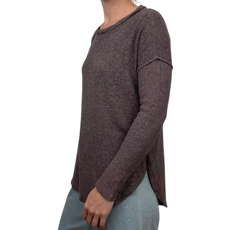 B Collection by Bobeau Purple Long Sleeve Top