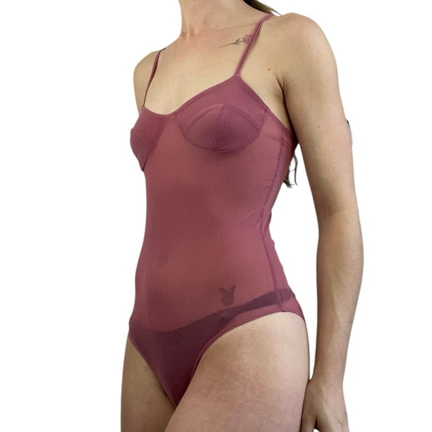 Forever 21 Sheer Pink Bodysuit
