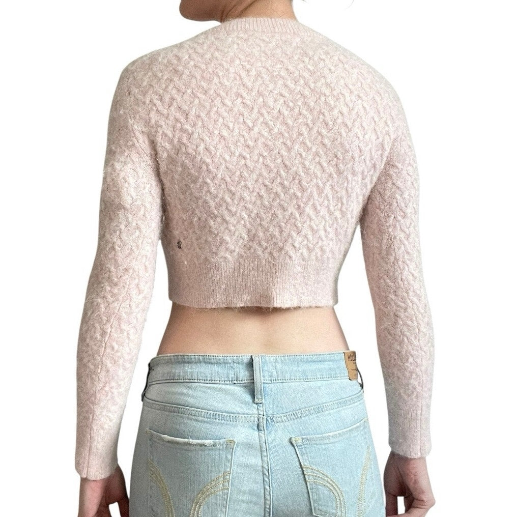 Lululemon Athletica Light Pink Alpaca Wool Knit Cropped Sweater