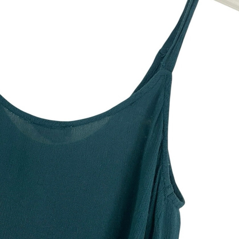 L.A. Hearts Teal Boho Embroidered Tank Top