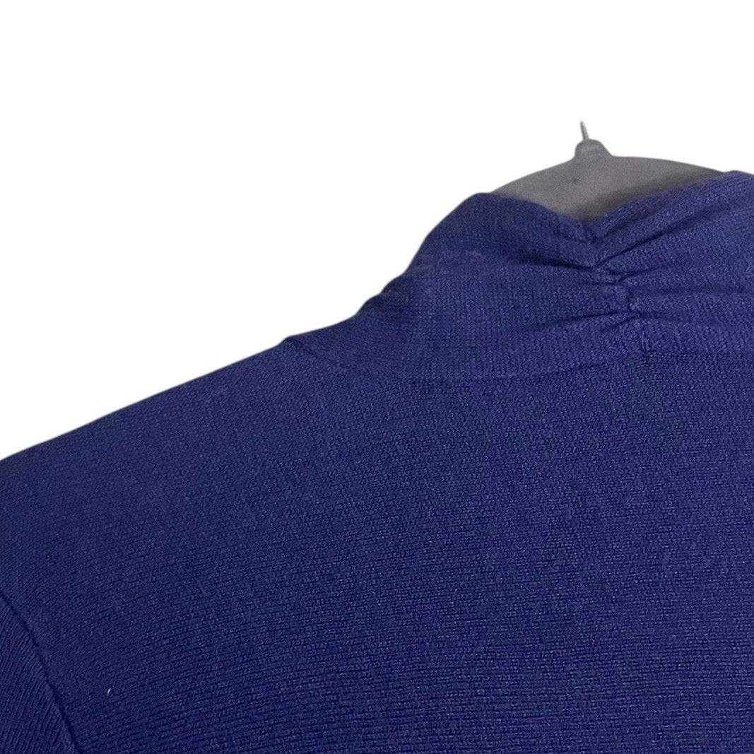Chico's Soft Blue Cropped Sleeve Cardigan Sweater