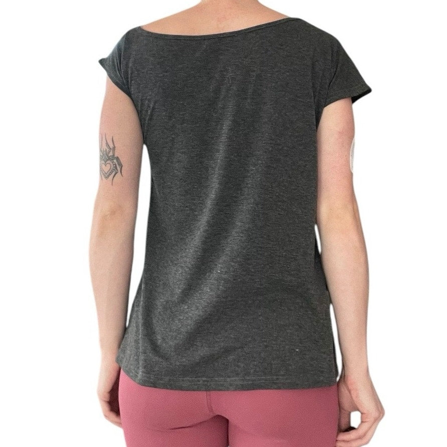 Soft Grey Asymmetrical Sleeve Blouse