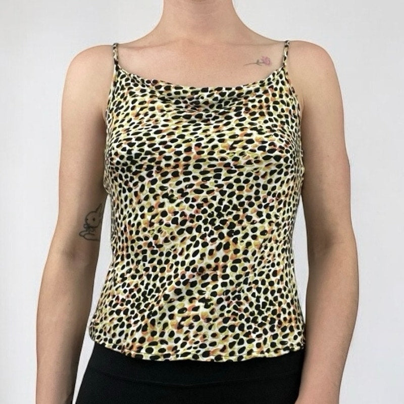 Final Touch Polka Dot Cowl Neck Tank Top