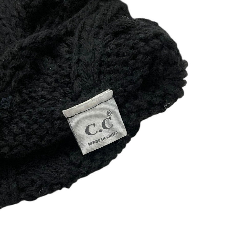 C.C Black Knit Infinity Scarf