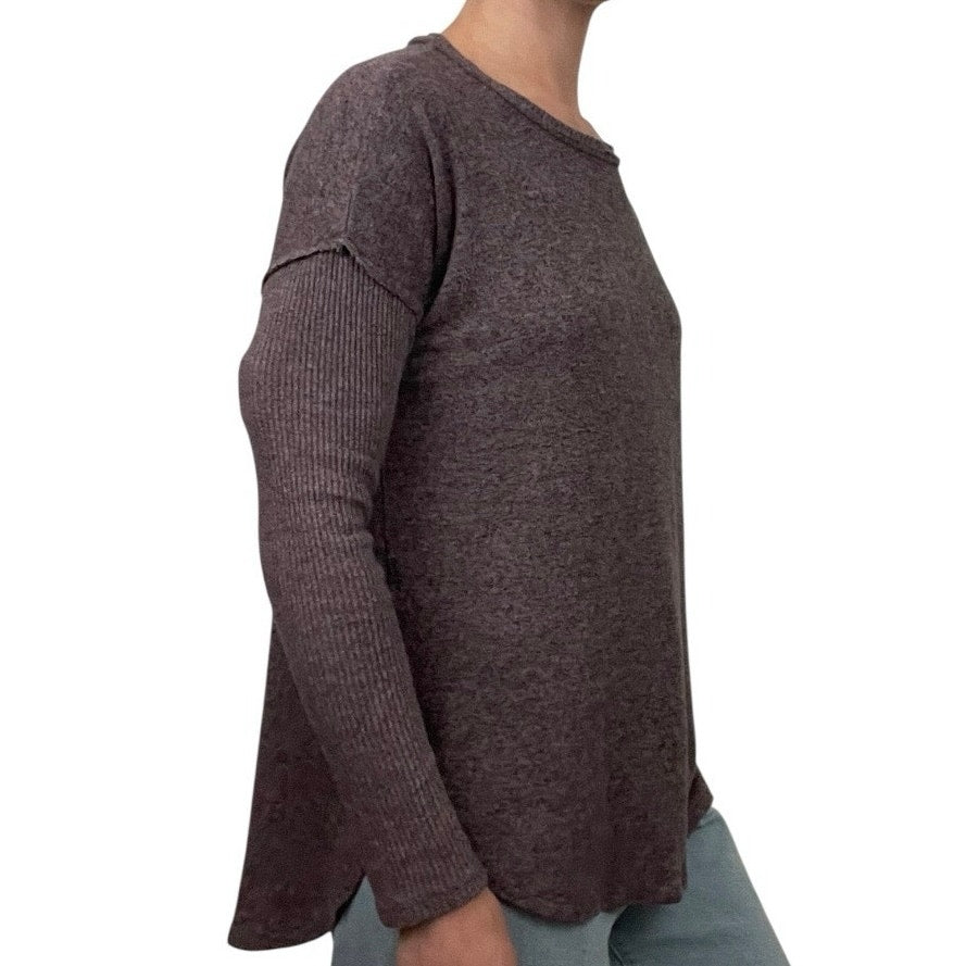 B Collection by Bobeau Purple Long Sleeve Top