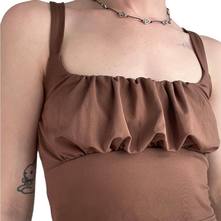 Brown Cropped Tank Top
