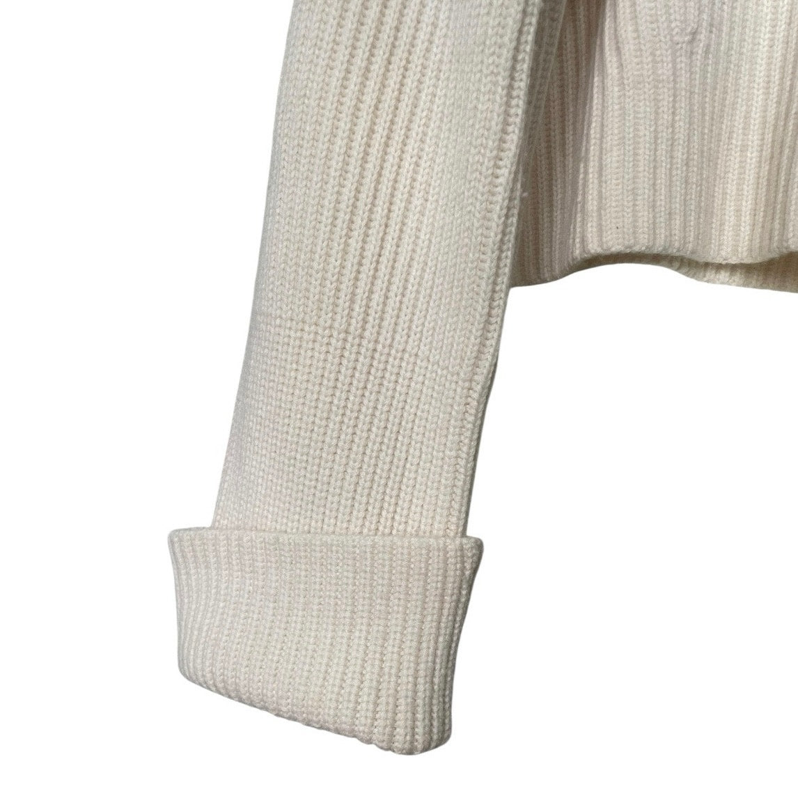Banana Republic Cream Knit Cuffed Sleeve Crewneck Sweater