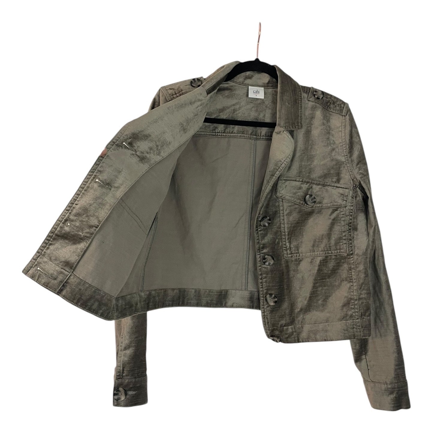 CAbi Beige Suede Button Down Jacket