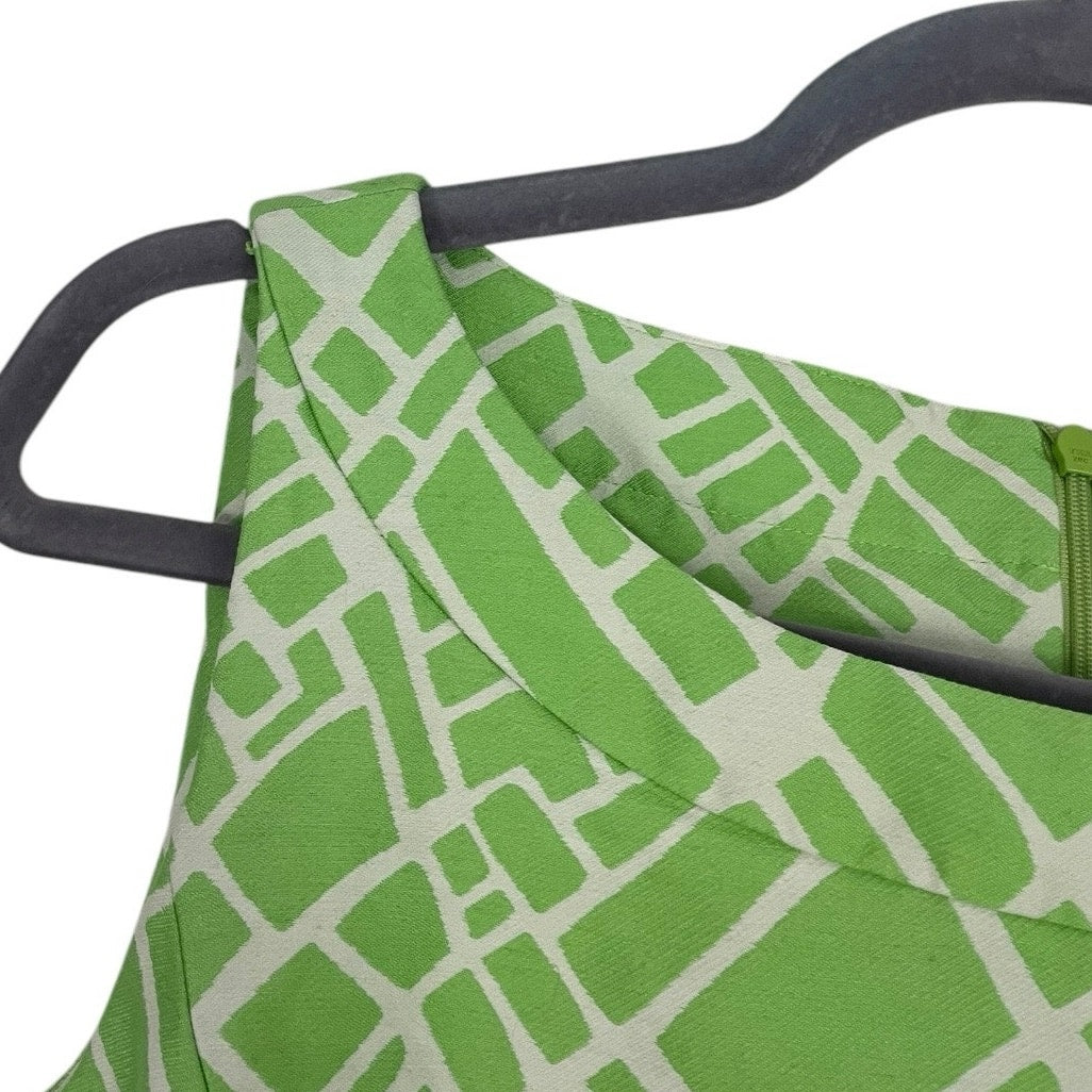 Doncaster Lime Green Geometric Dress