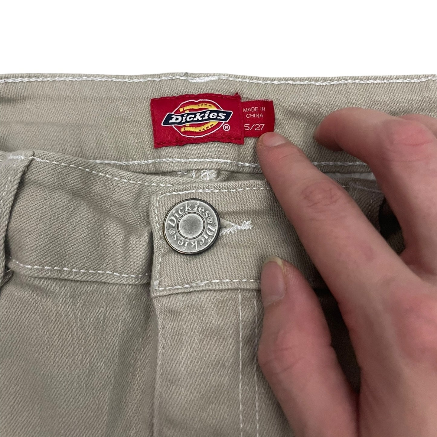 Dickies Denim Beige Cargo Mini Jean Shorts