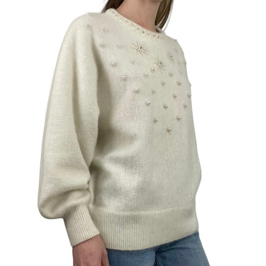 Eddie Dassin Vintage Cream Knit Embroidered Sweater