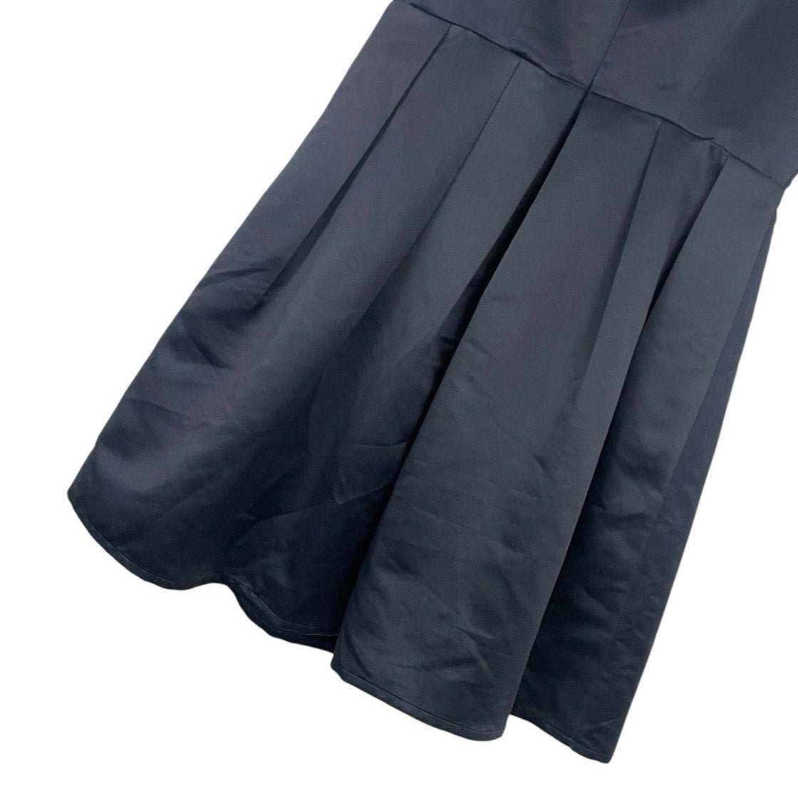 Liza Luxe Silky Navy Blue A-Line V-Neck Mini Dress