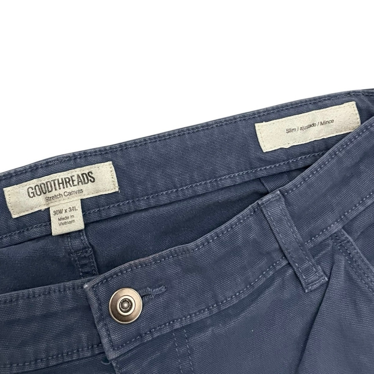 GoodThreads Mens Blue Stretch Canvas Slim Fit Pants