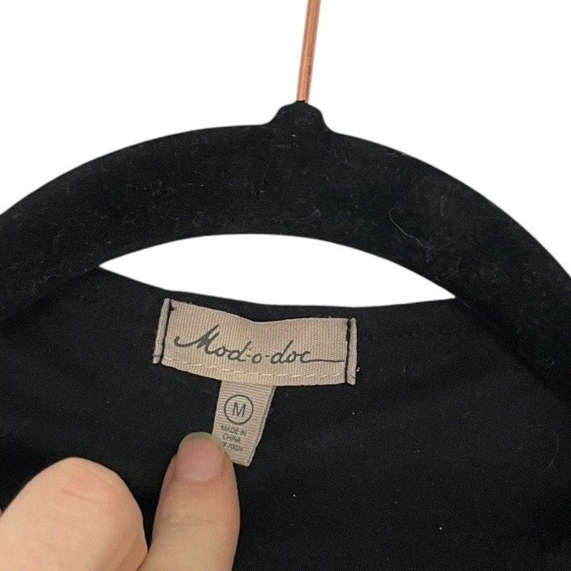 Mod-O-Doc Soft Black Suede and Grey Knit Cardigan Sweater