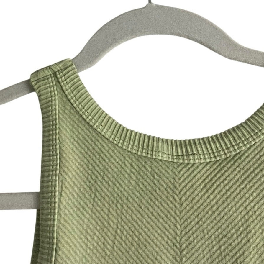 Light Green Cropped Ribbed Tank Top