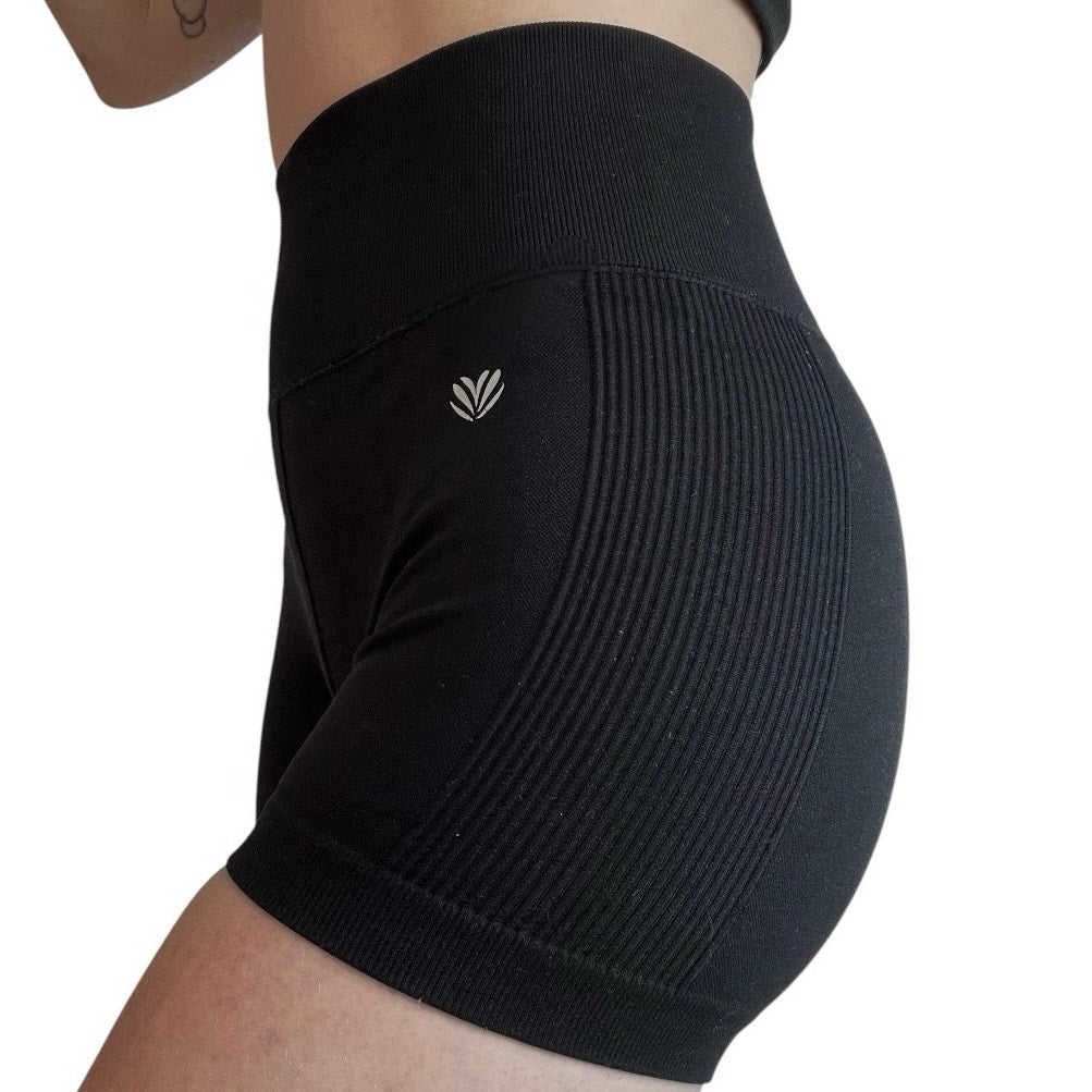 Forever 21 Black Athletic Ribbed Mini Spandex Active Shorts