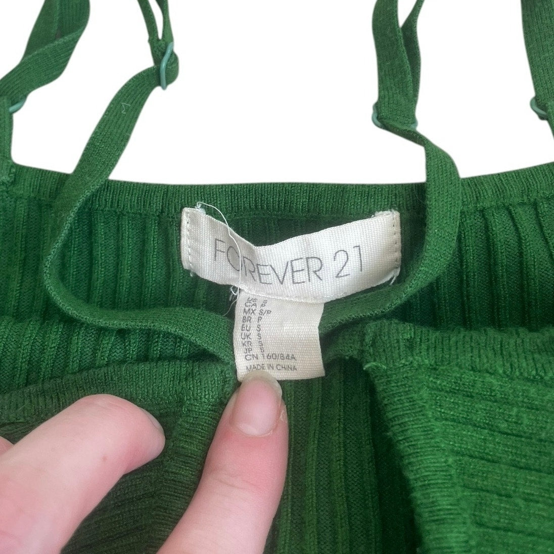 Forever 21 Green Ribbed Tank Top