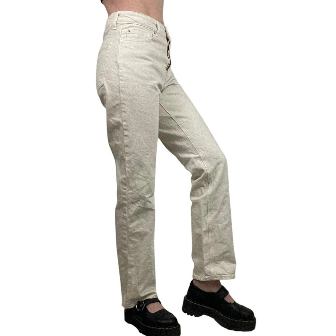 H&M Denim Cream High Rise Jeans