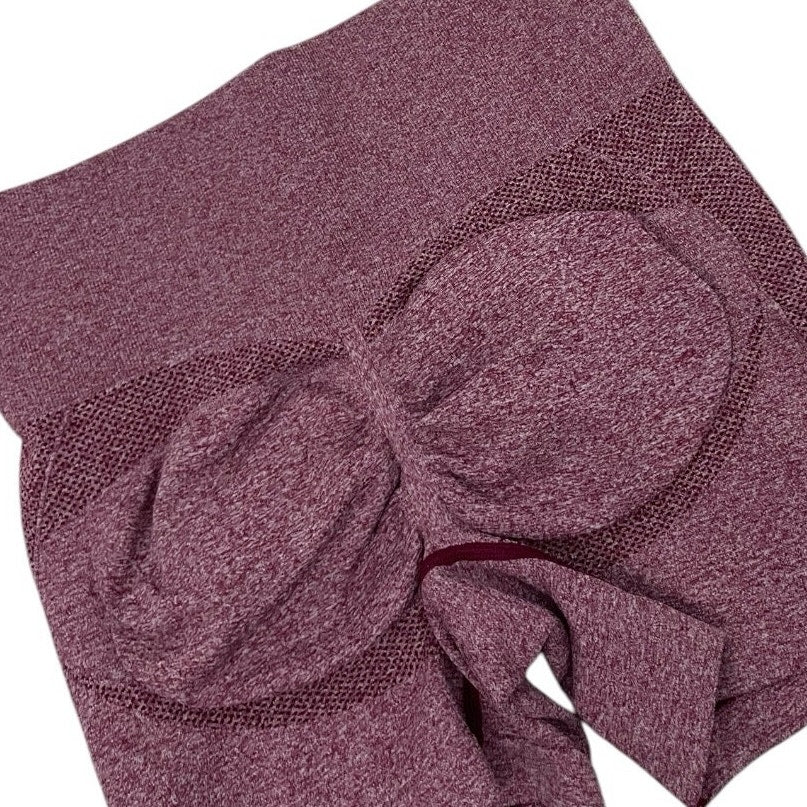 Maroon Active Spandex Mini Butt Sculpting Shorts