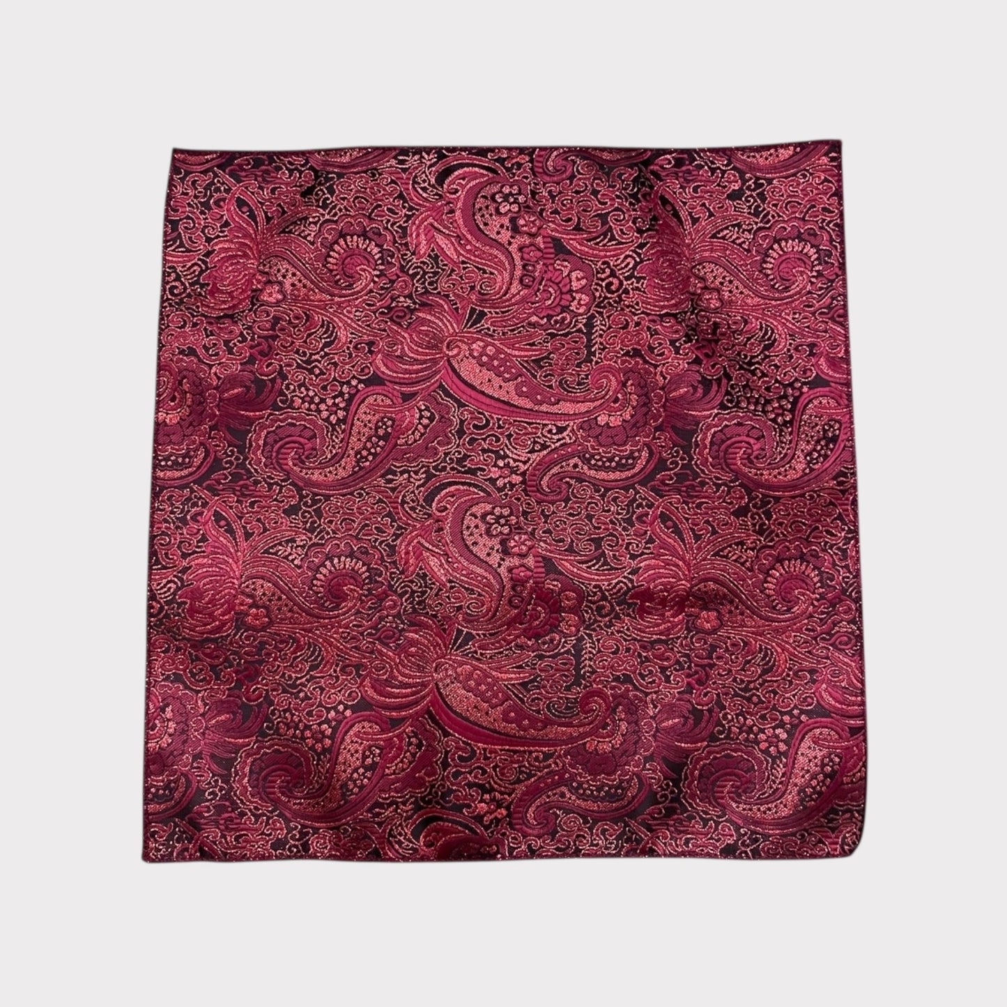 Red Glittery Paisley Mens Pocket Square